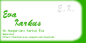 eva karkus business card